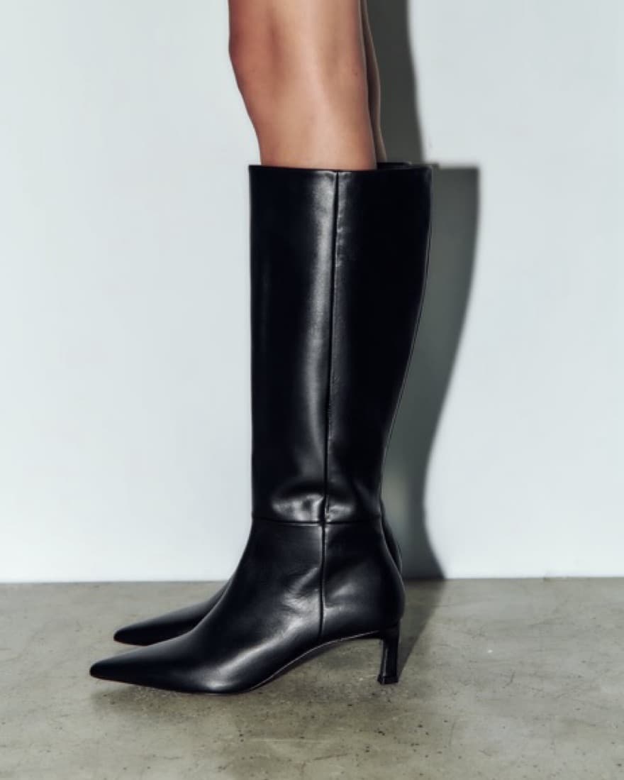 Knee High Black Boots- Pointed Toe  - Image 2
