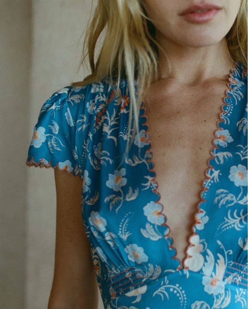Doen Dianne Floral V Neck Mini Dress - Image 4