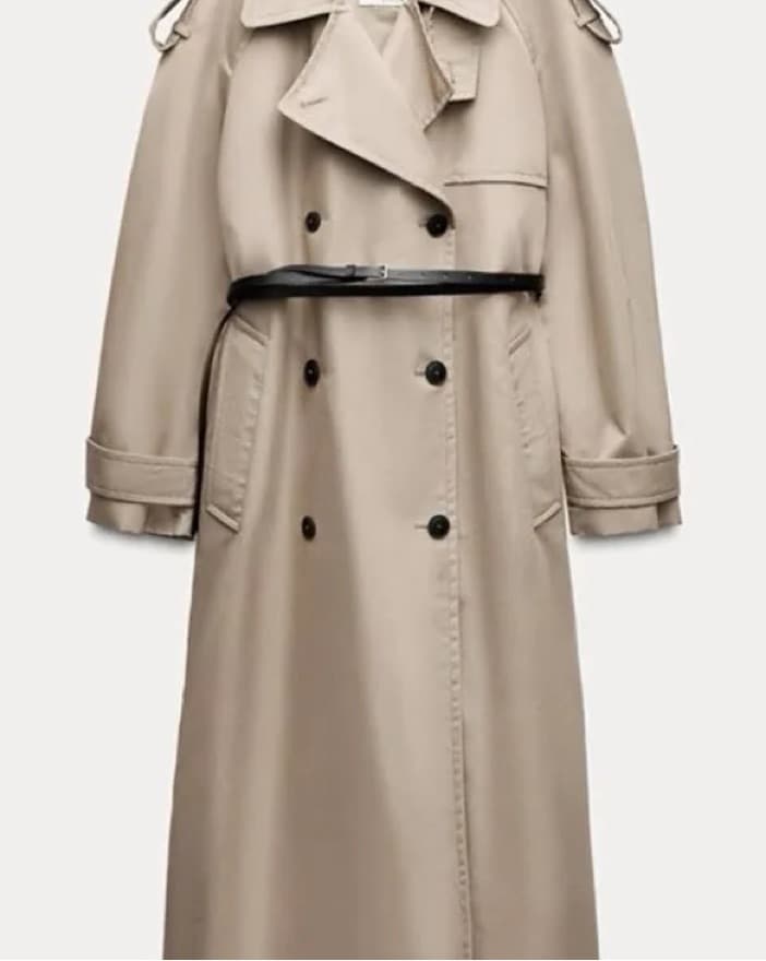 Zara Double-Breasted Trench Coat - Image 2