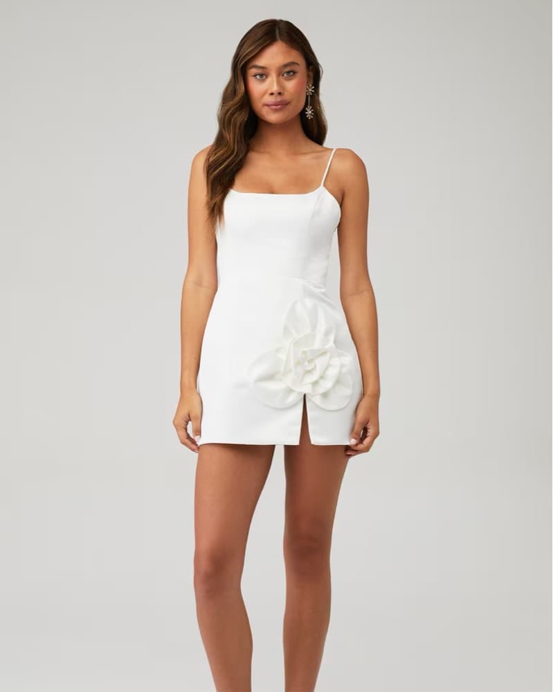 Chic White Cocktail Dress - Image 2