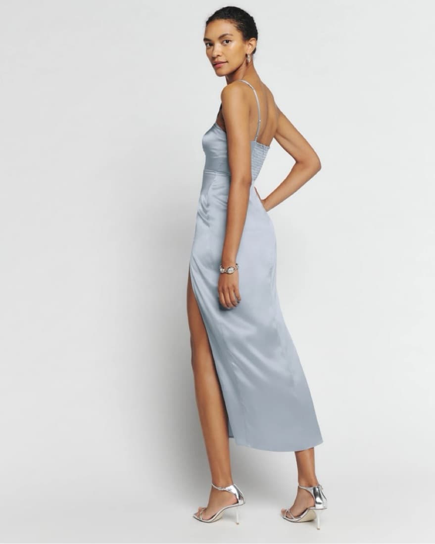 Solay Silver Satin Reformation Gown - Image 3