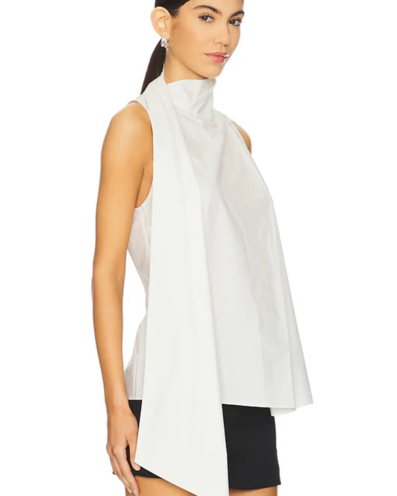 Stylish Sleeveless White Blouse - Image 2