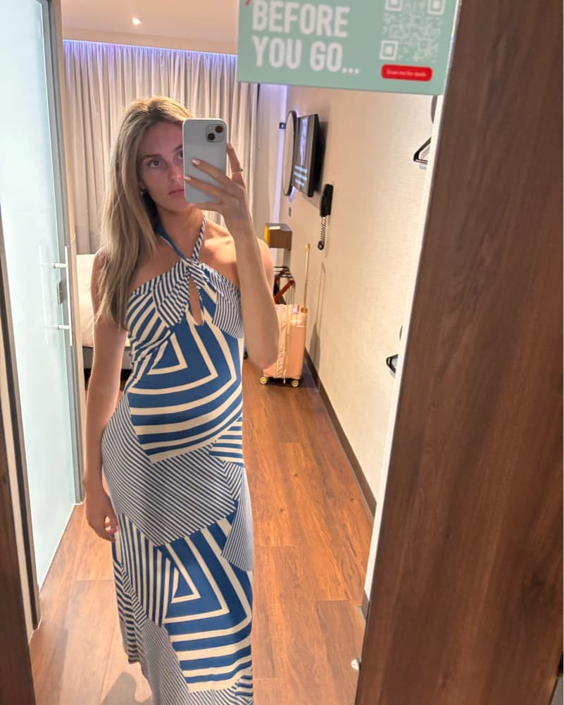 Bold Striped Halter Maxi Dress - Image 2