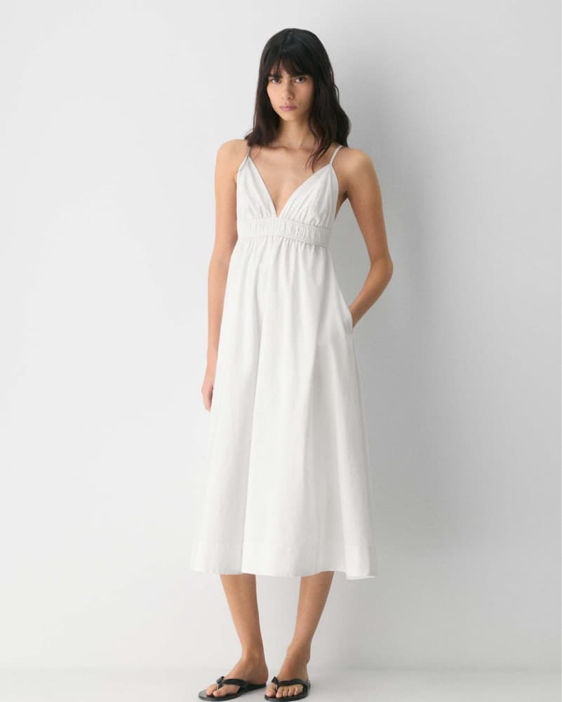Aritzia White Cotton Dress Low Cut  - Image 1