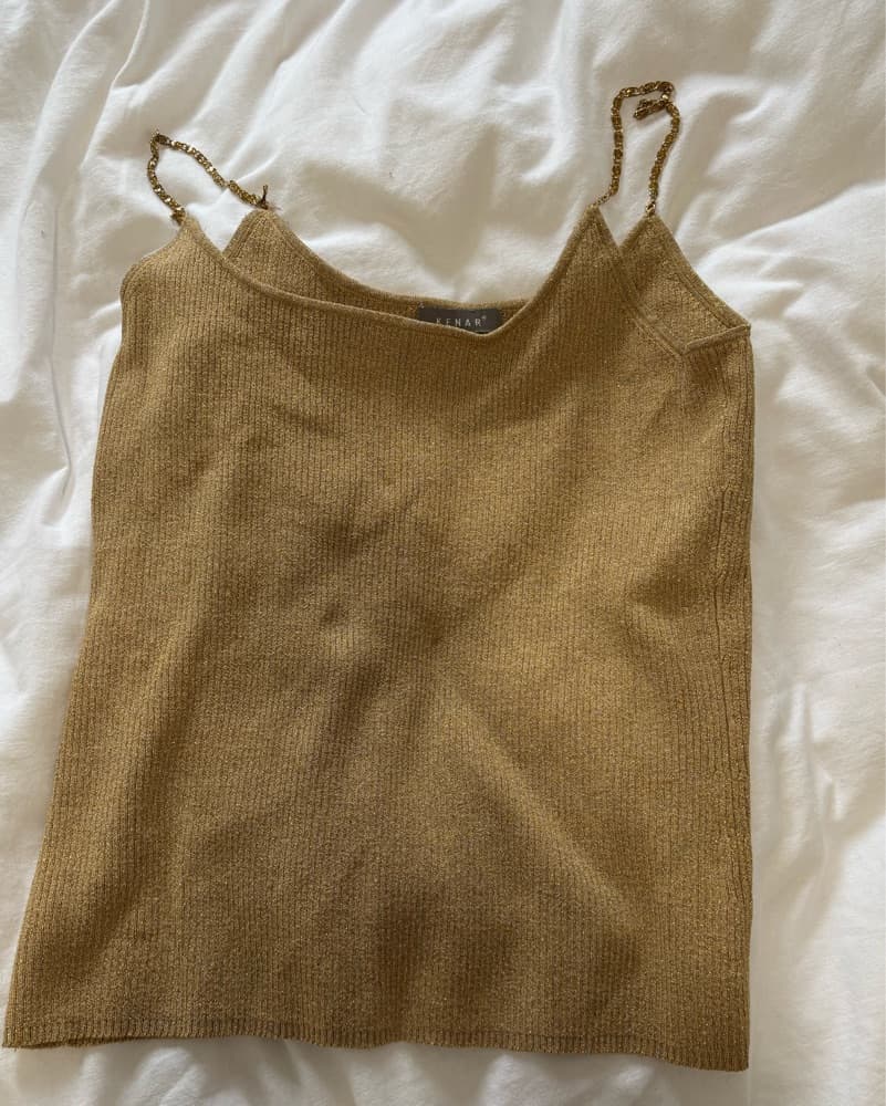 Gold Vintage Top With Chain Straps - Image 3