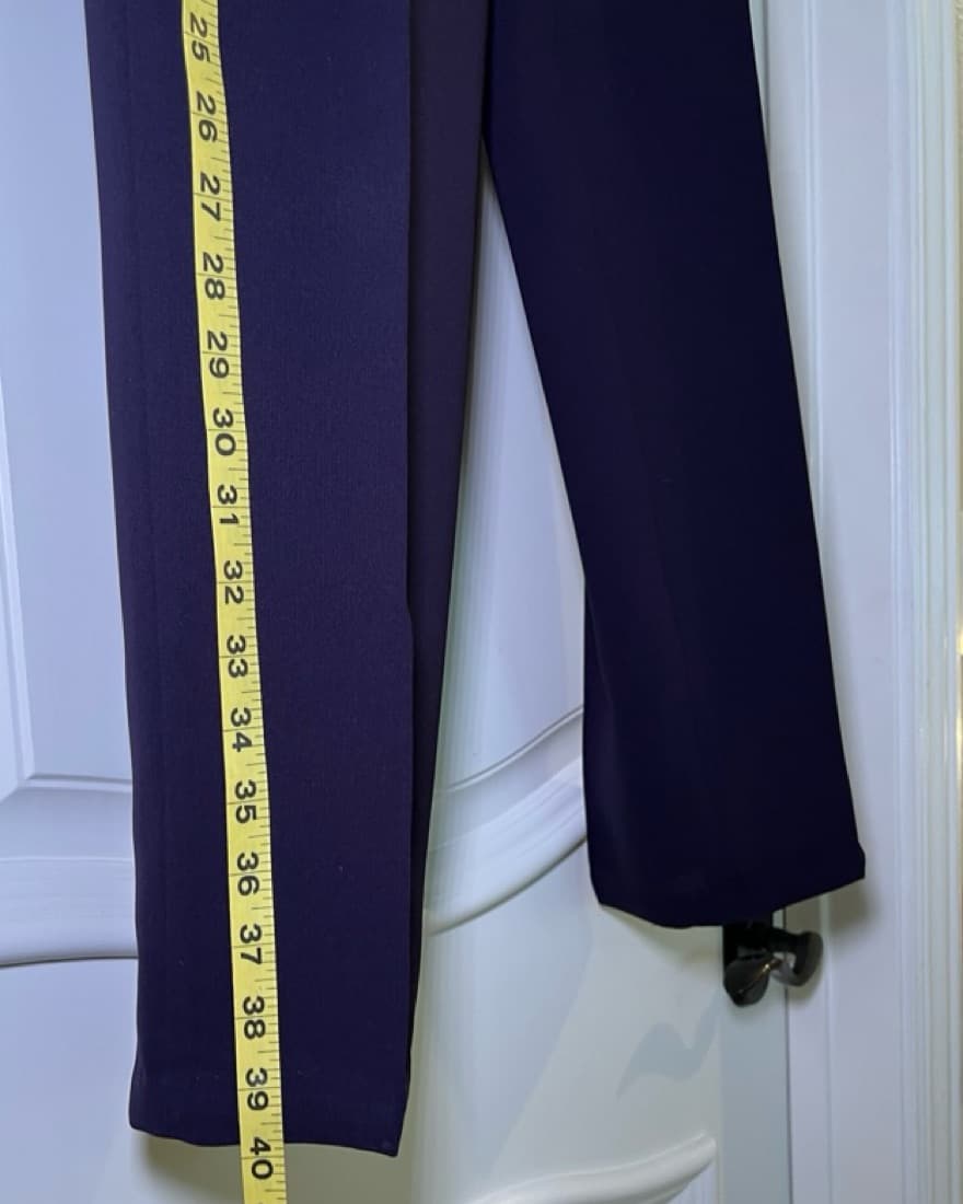 Tahari Deep Purple Slacks W/ Pleats - Image 2