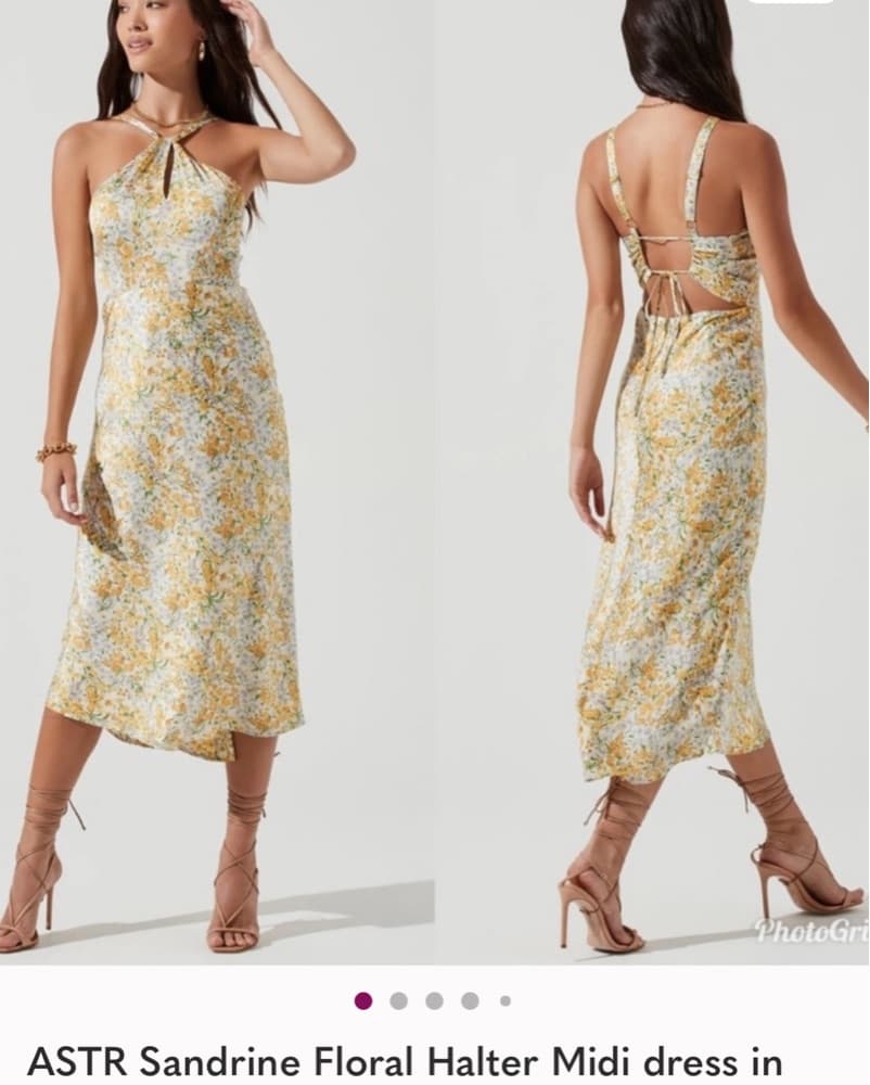 ASTR Sandrine Floral Halter Midi Dress - Image 1