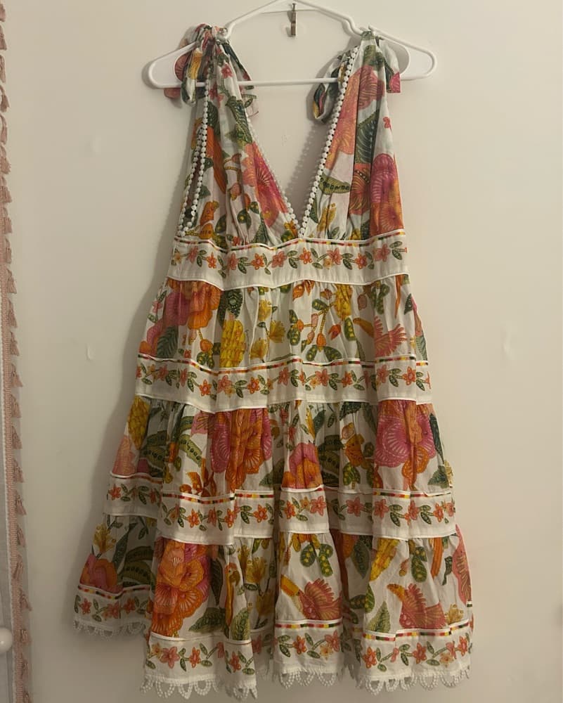 Short Floral Tie Strap Dress - Image 2