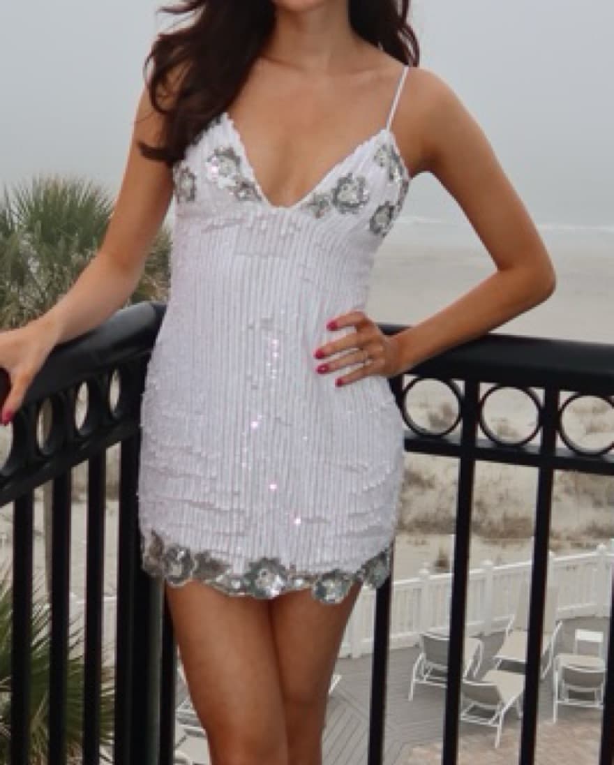 Majorelle White Sequin Dress - Image 2
