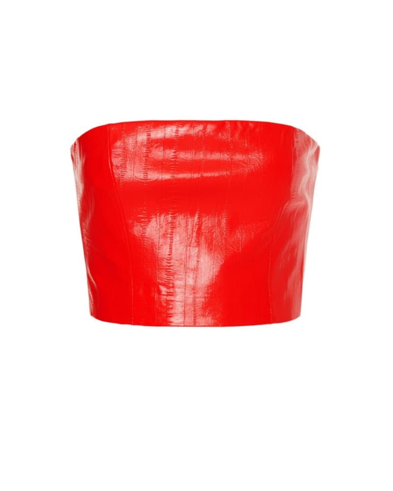 Rotate Vegan Leather Red Emili Top - Image 4