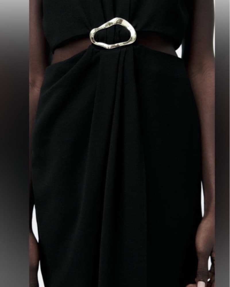 Zara Black Cutout Dress - Image 3