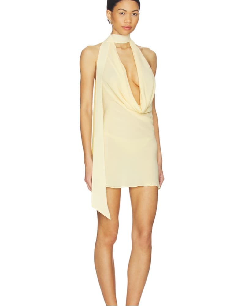 Nova Mini Dress In Butter Yellow  - Image 2