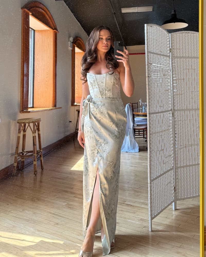 Sage Anthropologie Gown - Image 3