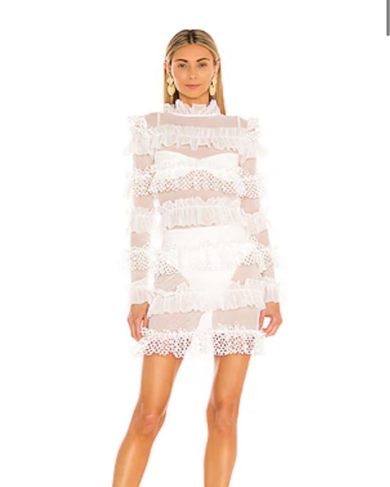 Chic Lace Ruffle Mini Dress - Image 1