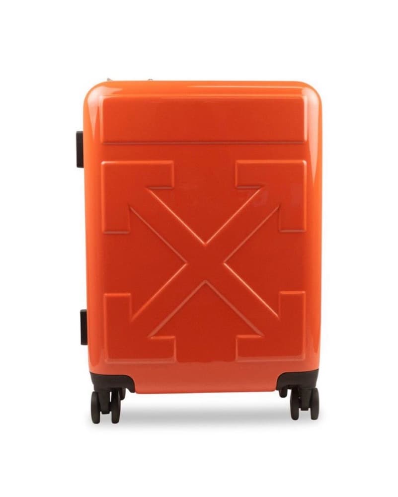 Vibrant Off-White Arrow Trolley Suitcase - Image 1