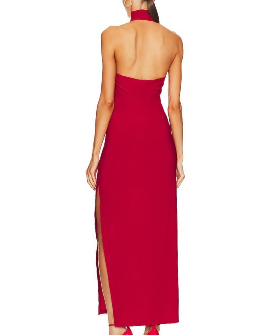 Norma Kamali Halter Turtleneck Gown - Image 2