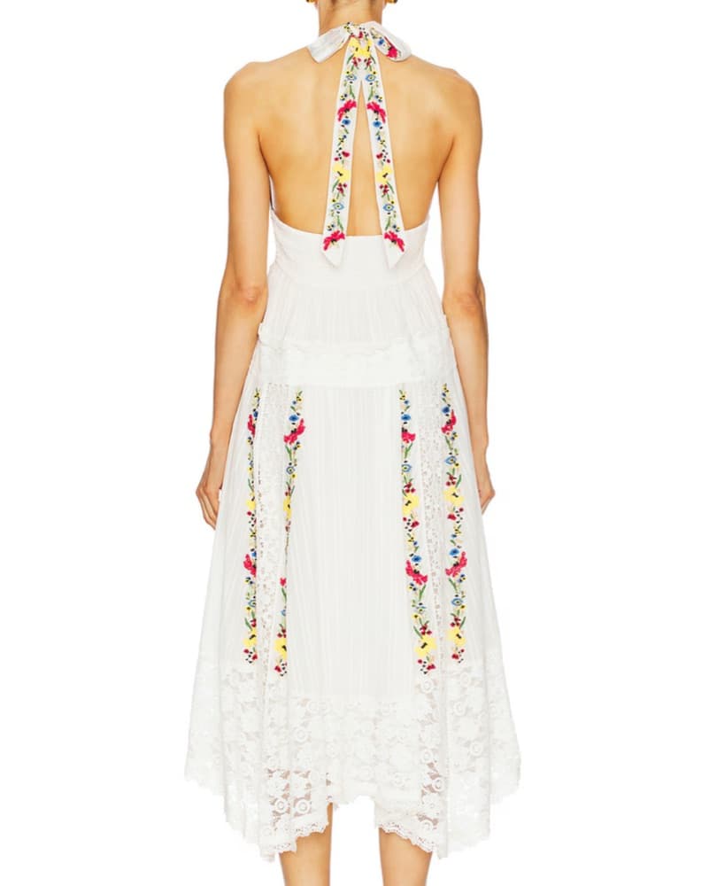 Floral Lace Midi Dress - Image 4