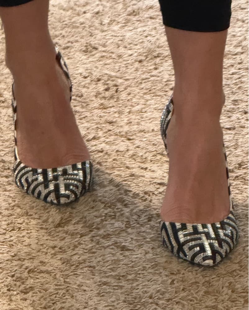 Stunning black And Silver Sequins Heels - Image 2