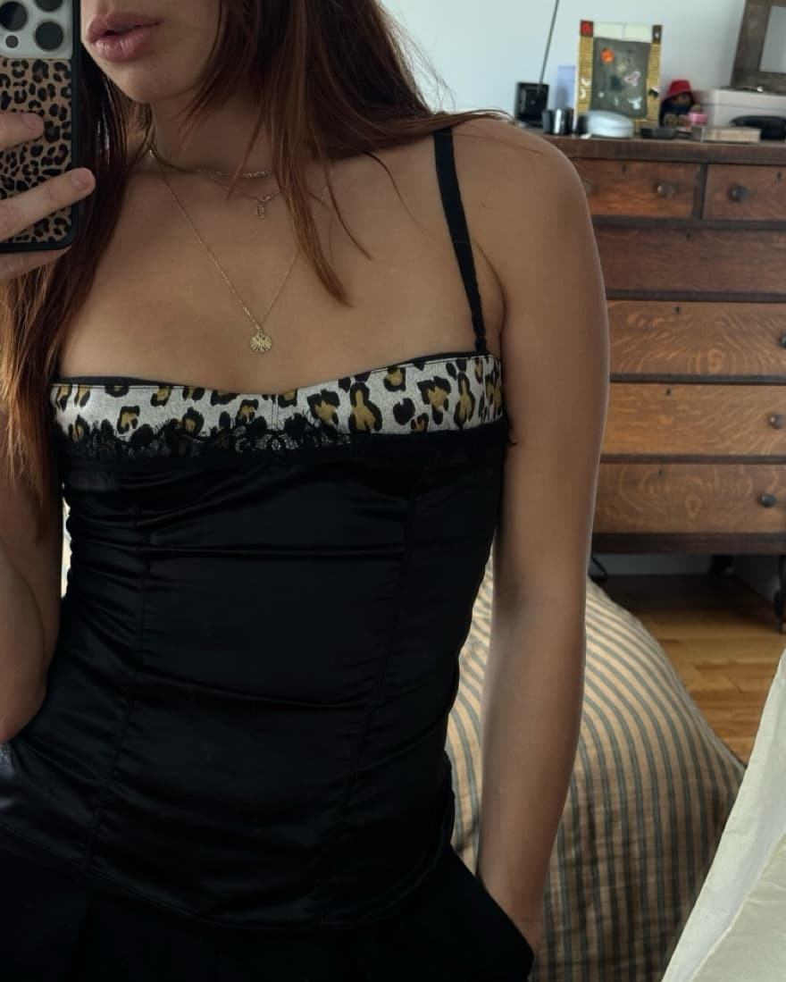 Just Cavalli Cheetah/Black Bustier Top - Image 3