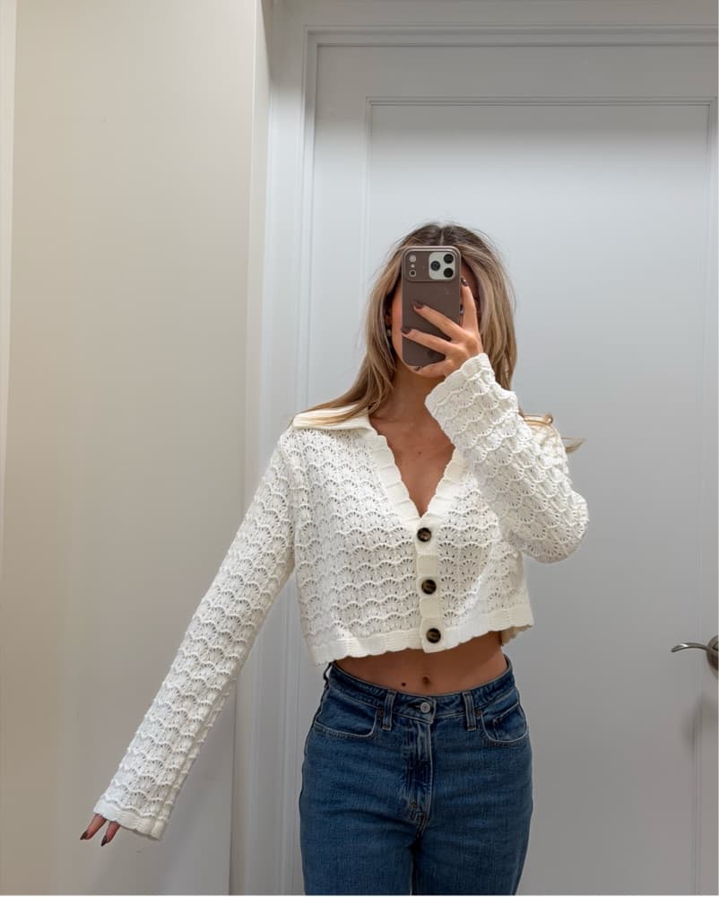 Tularosa Crochet Cropped Cardigan - Image 1