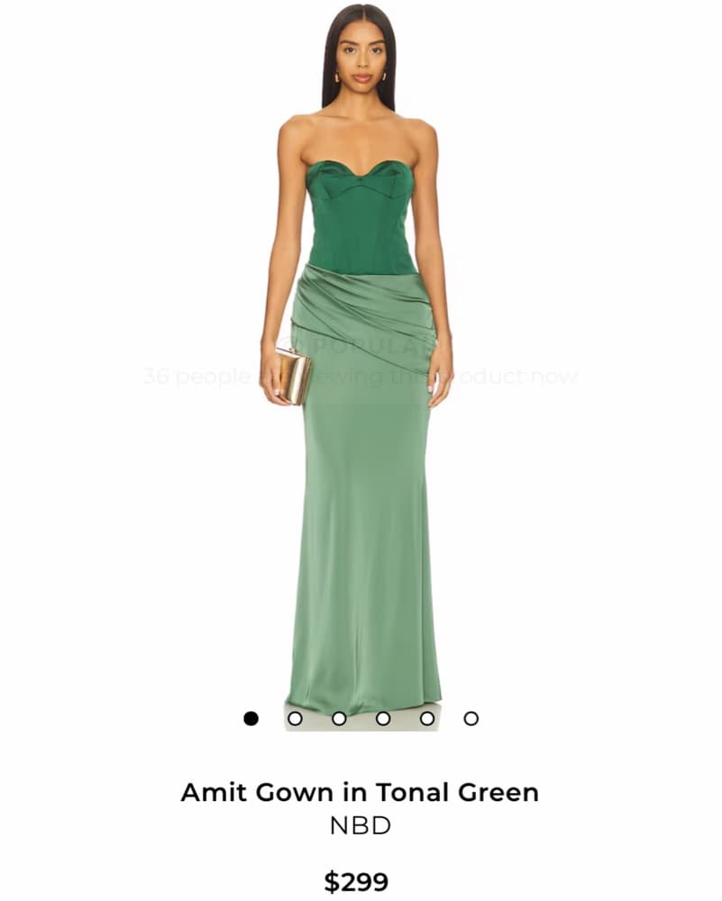 Amit Gown in Tonal Green  - Image 1