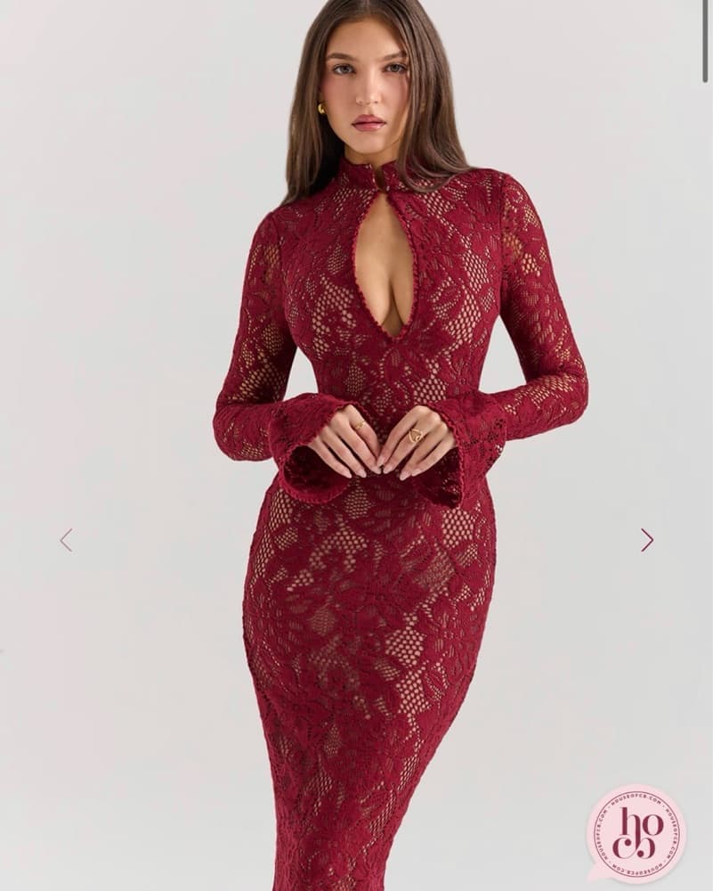 House Of CB Pierette Lace Midi Dress - Image 3