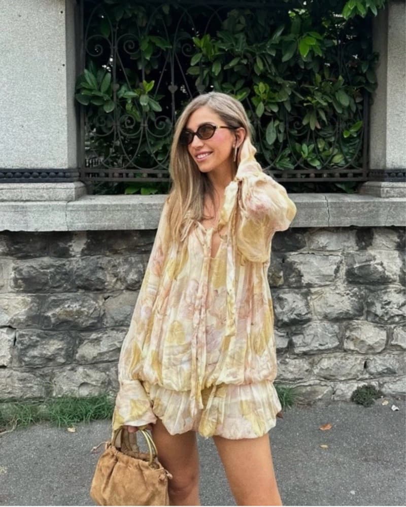 Zara Ruffled Printed Dress - Image 3