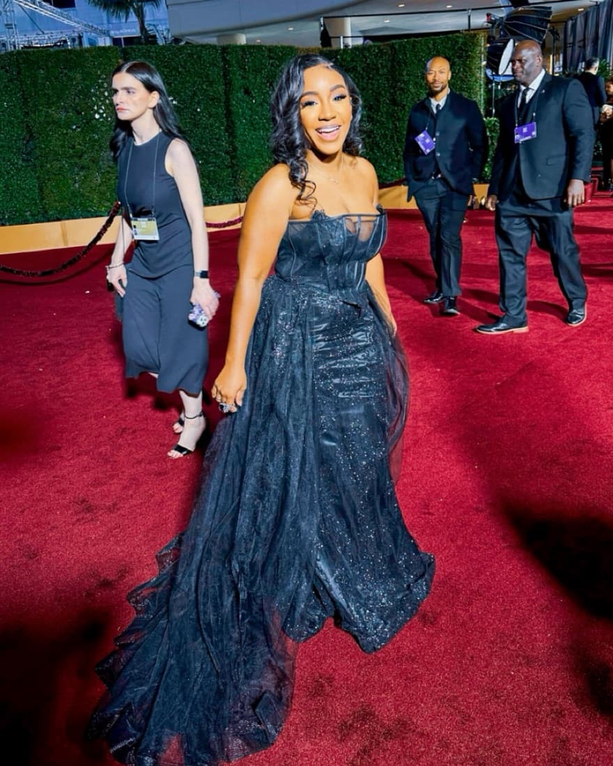 Formal Sequin Gown with Dramatic Skirt - Image 2