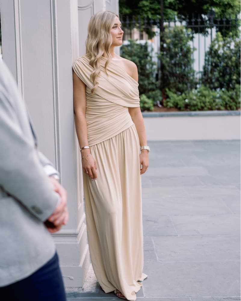 Elegant Butter Yellow Gown - Image 2