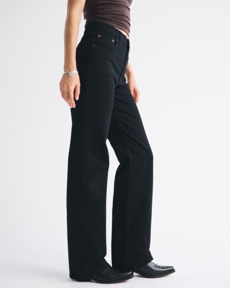 A&F Black High Rise 90s Relaxed Jean  - Image 4