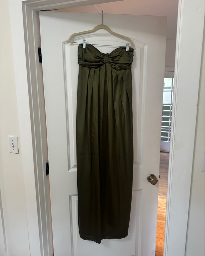 Lulus Green Silk Maxi Dress  - Image 2