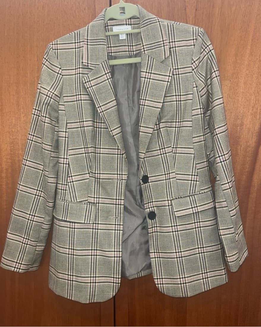 Topshop Plaid Blazer - Image 1