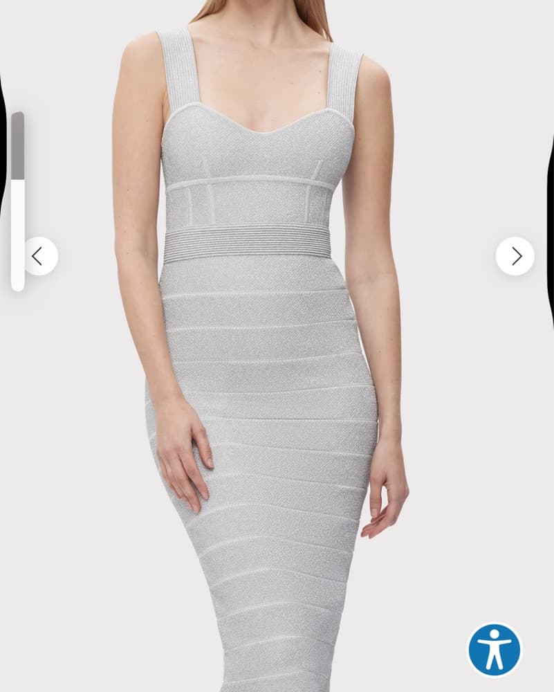 Sleek Gray Bandage Midi Dress - Image 1