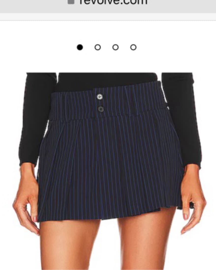 Revolve Black Blue Striped Mini Skirt  - Image 1