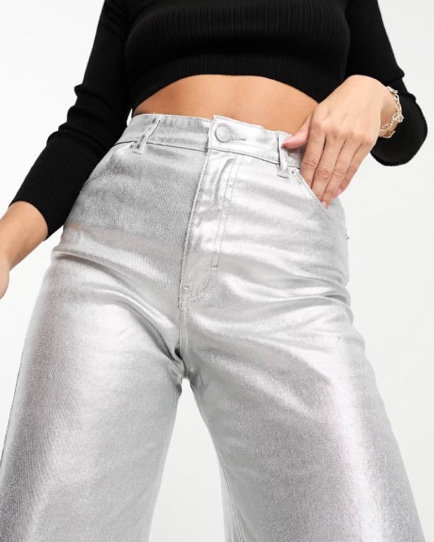 Metallic Silver Jeans - Image 3