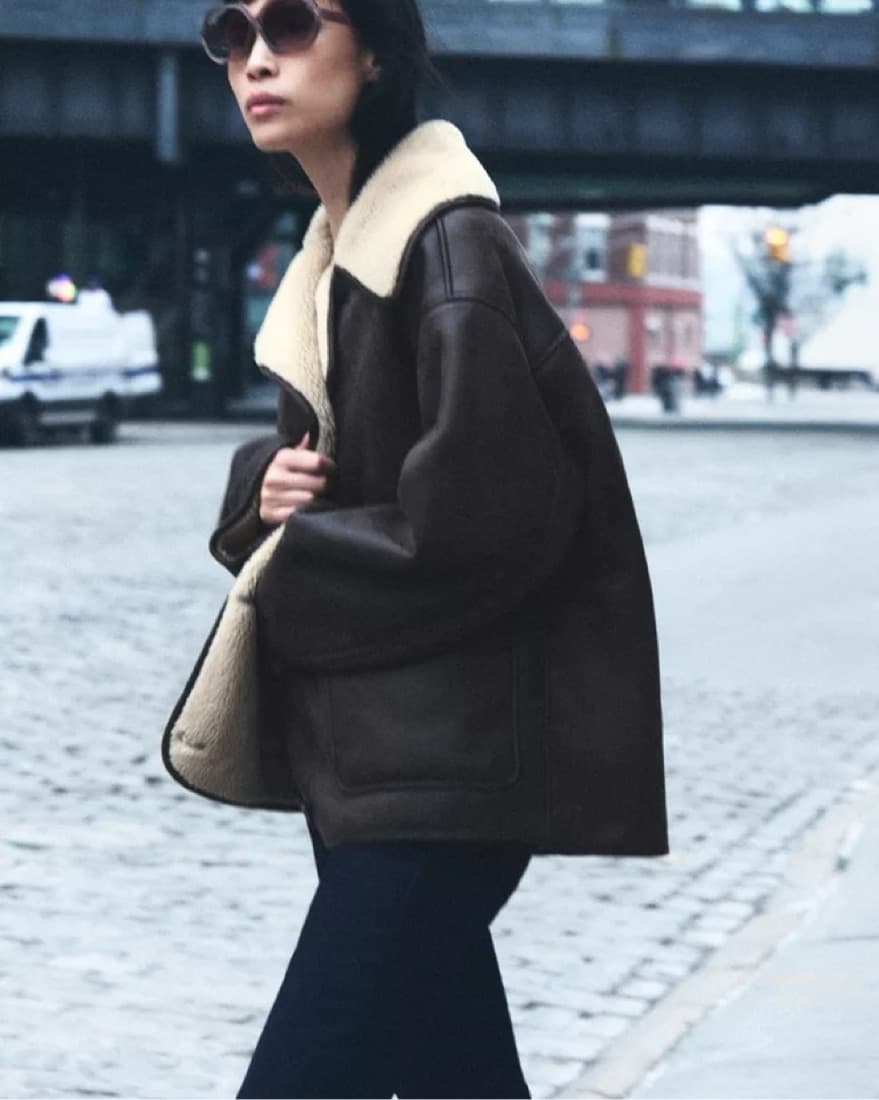 Cozy Faux Shearling Lined Jacket - Image 1