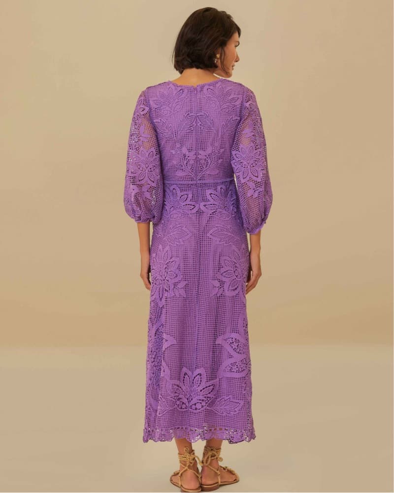 Farm Rio Lilac Giupure Cut Out Midi - Image 2