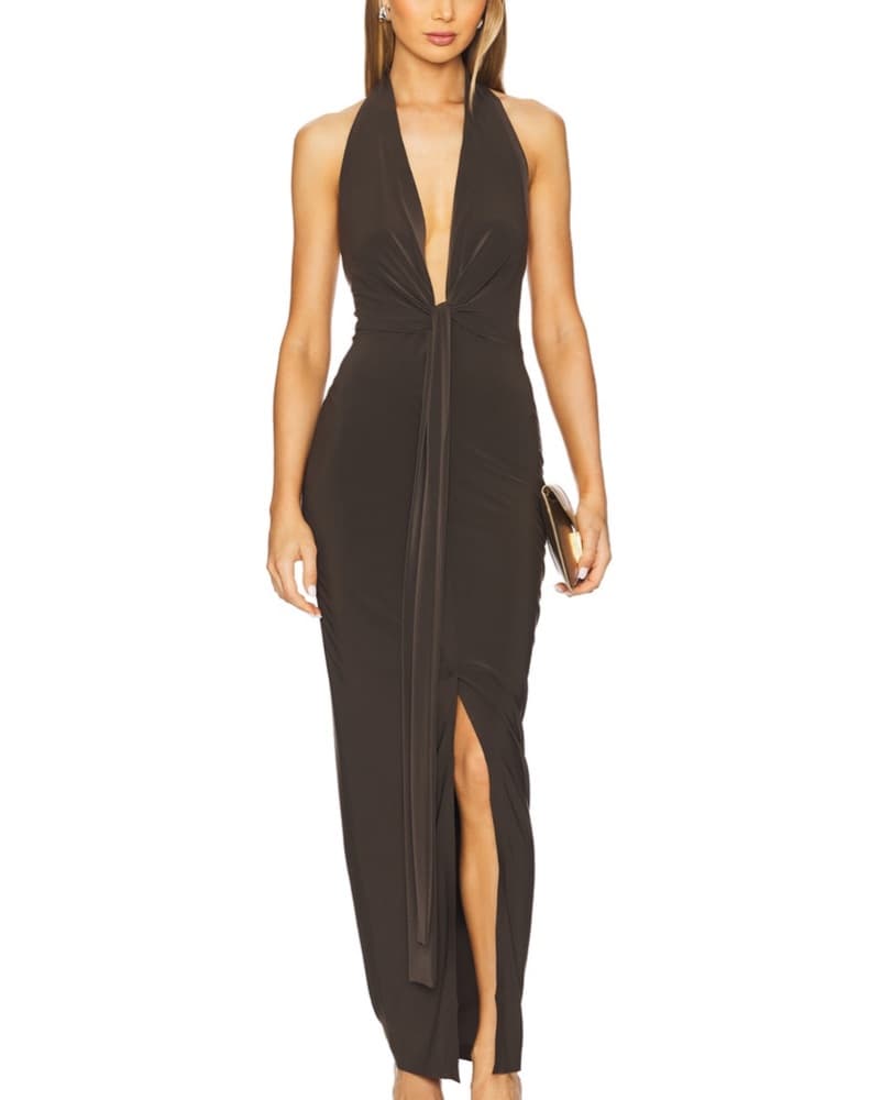 Brown Halter Gown - Norma kamali - Image 1