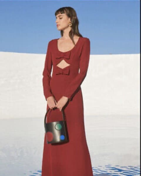 Staud Lido Burgundy Cutout Maxi Dress - Image 1