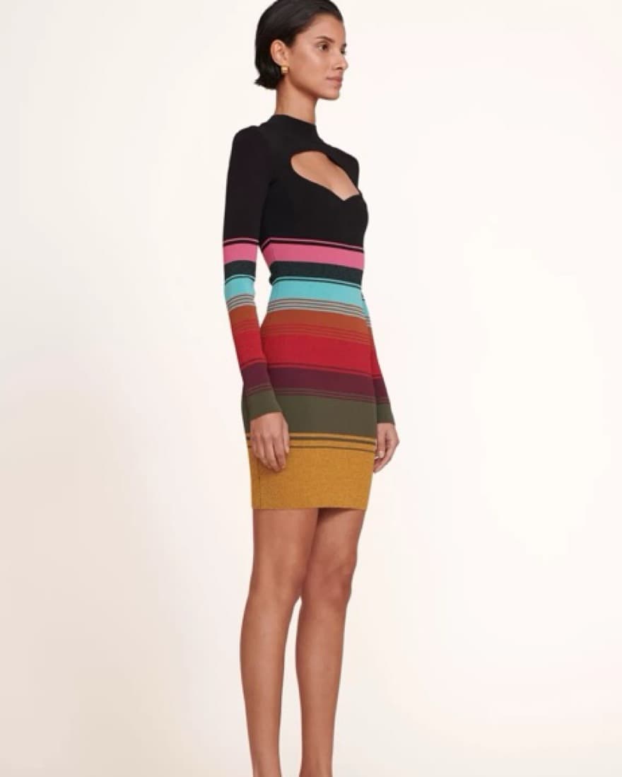 Staud Clara Dress Mosiac Stripe - Image 4