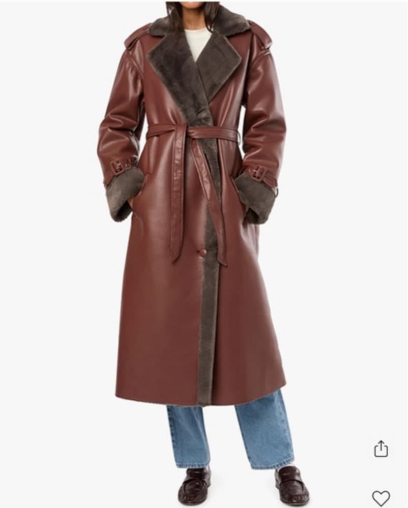 NWT WeWoreWhat Dark Brown Faux Fur Coat  - Image 1