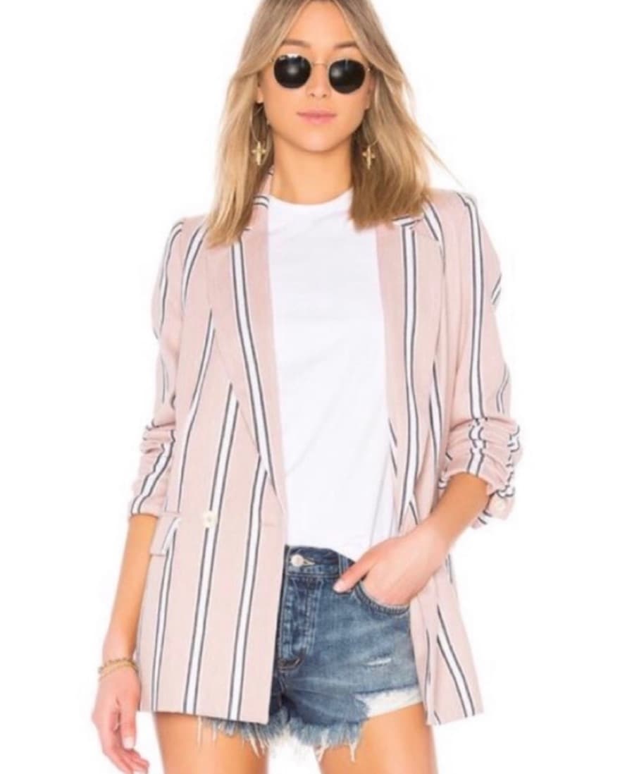 Free People Uptown Girl Blazer Striped - Image 2