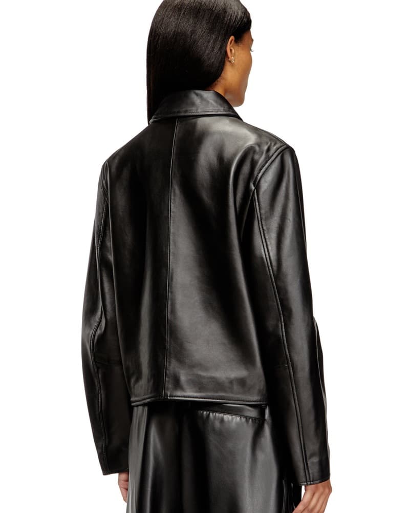 Diesel Black Leather L-Amar-Fem-S2 Jacke - Image 4
