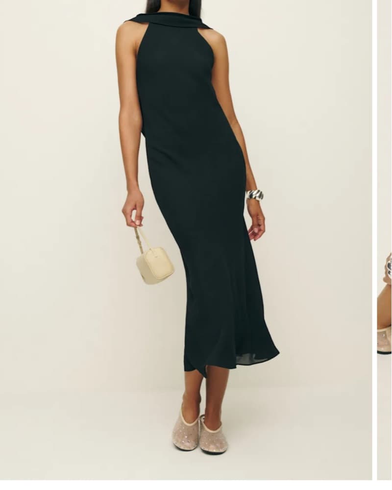 Portia Black Halter Maxi Dress - Image 1