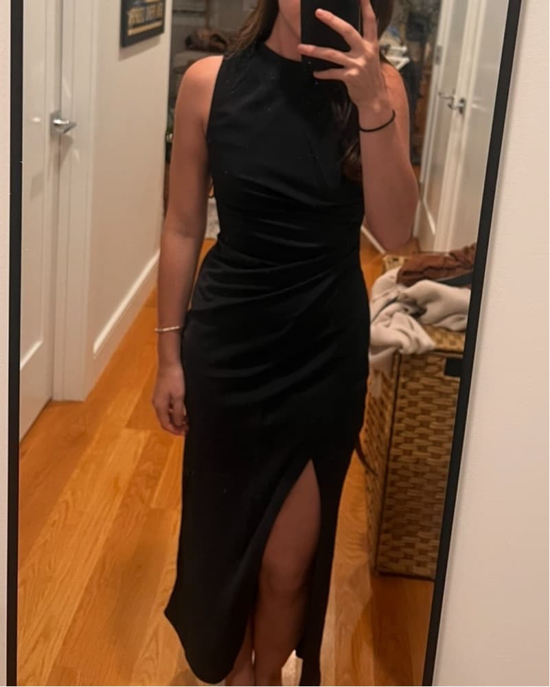 Draped High Neck Shell Dress - Image 5