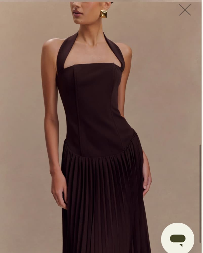 Meshki Pleated Halter Maxi Dress   - Image 3