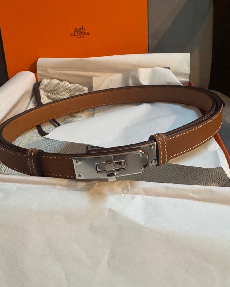 Hermes Kelly 18 belt Gold/Silver - Image 3