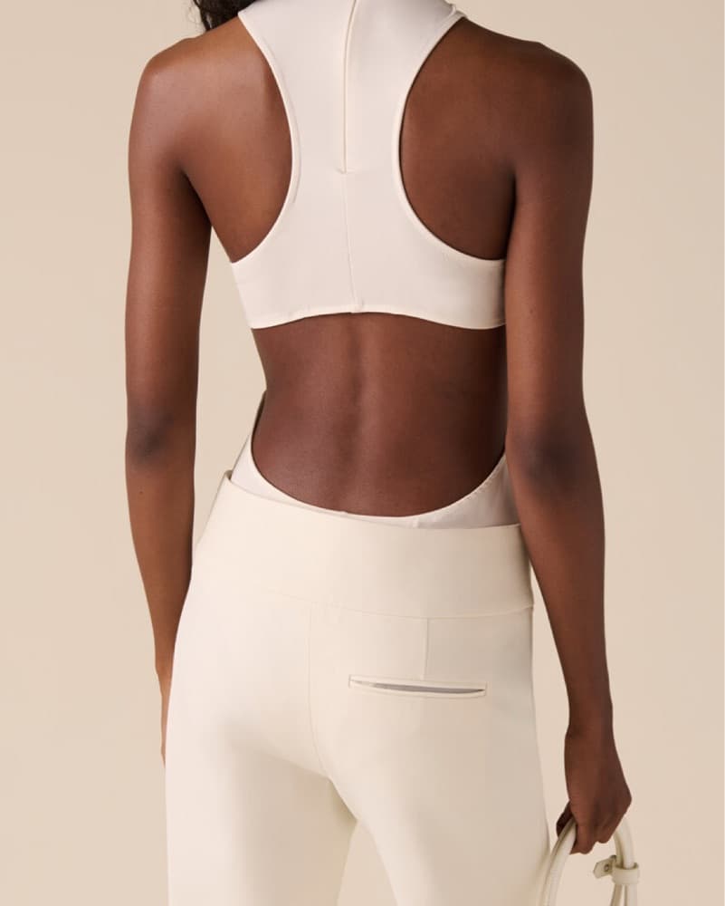 Mockneck Crepe Jersey Bodysuit - Image 2