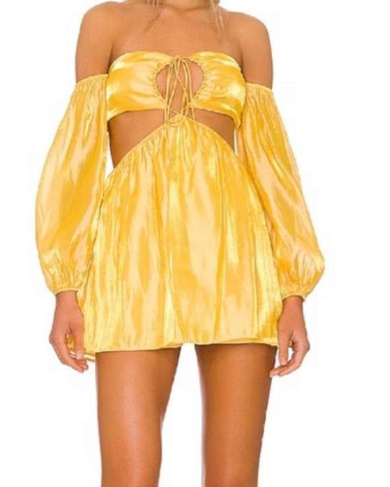 Perfect Butter Yellow Cut Out Dress - Image 1