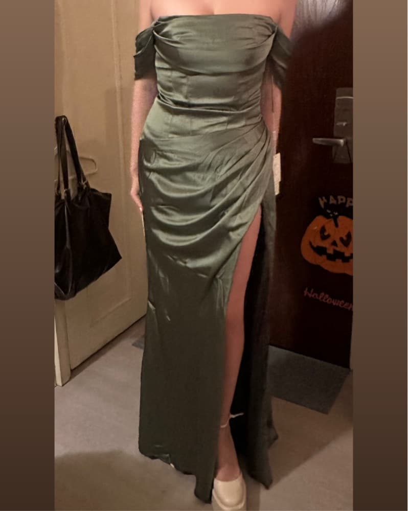 GREEN Off The Shoulder Stacee’s Dress - Image 2